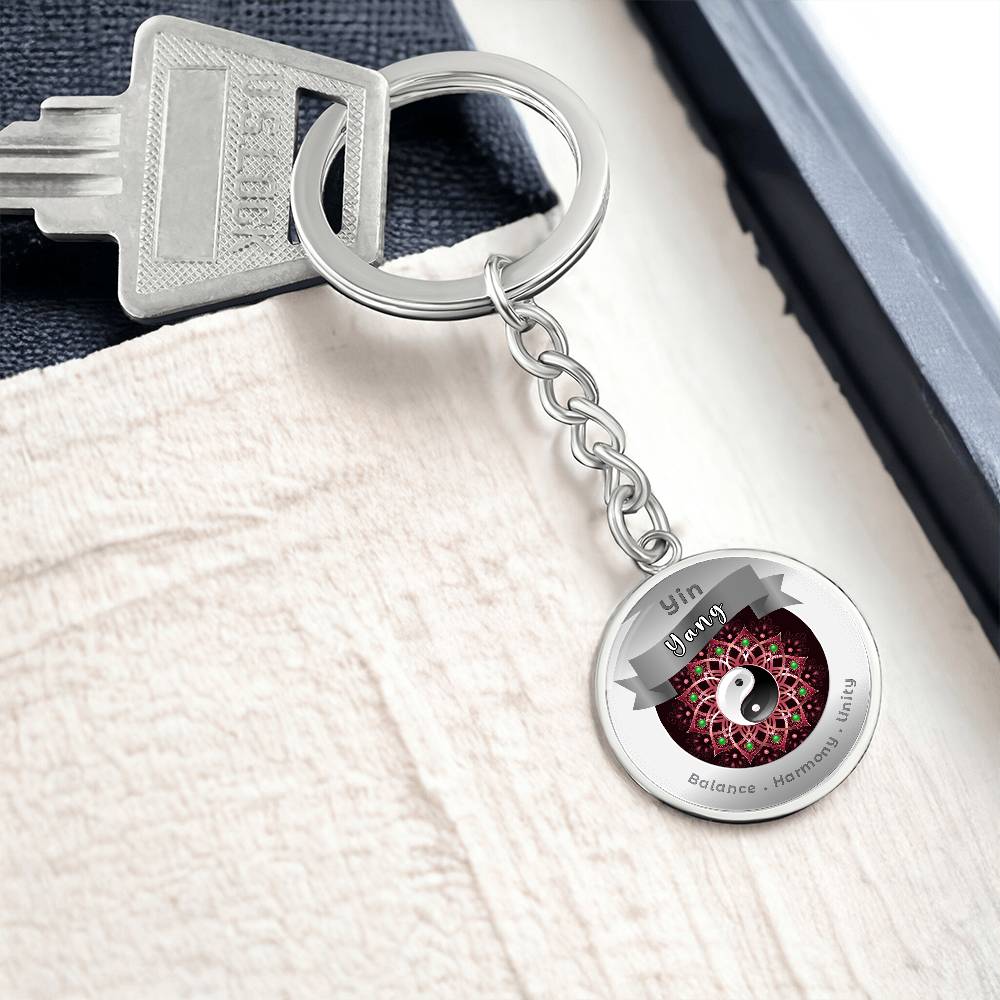 Yin Yang - Affirmation Keychain For Balance Harmony Unity - More Than CharmsMore Than Charms