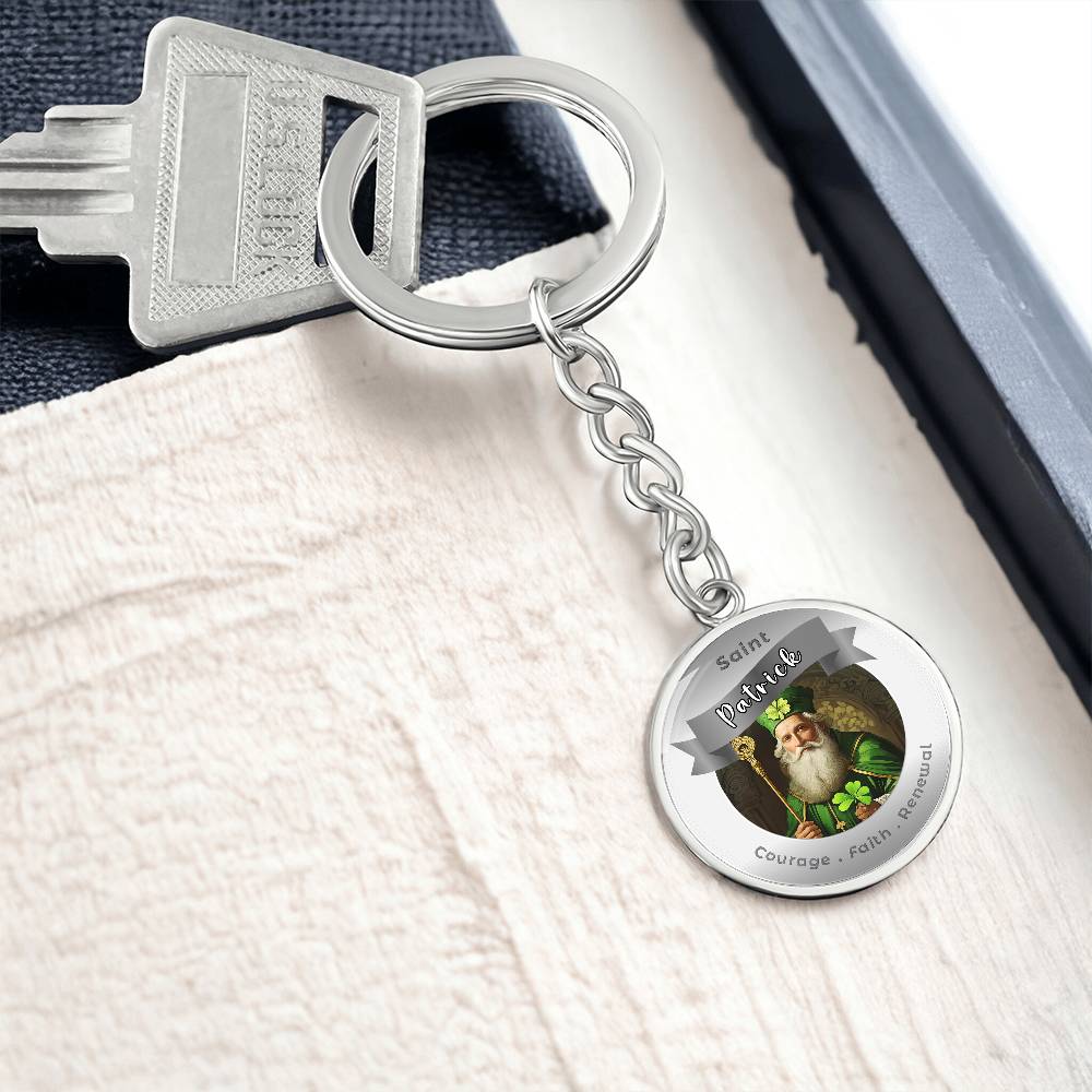Saint Patrick - Affirmation Keychain For Courage Faith Renewal - More Than CharmsMore Than Charms