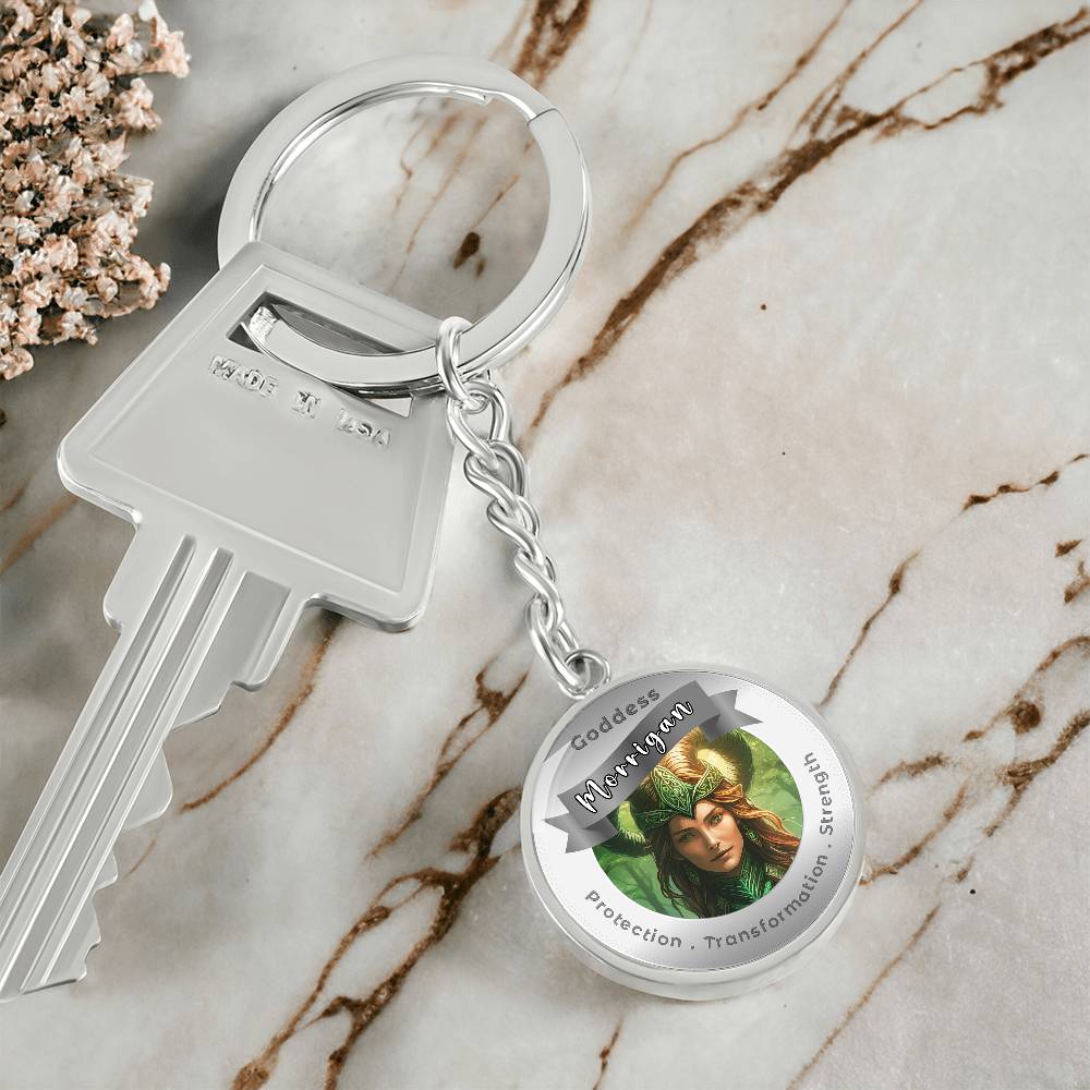 Morrigan - Affirmation Keychain For Protection Transformation Strength - More Than CharmsMore Than Charms