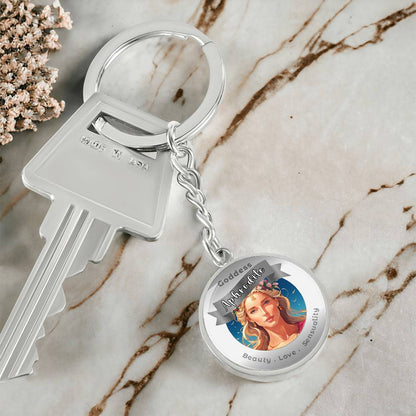 Goddess Aphrodite - Affirmation Keychain For Beauty Love Sensuality - More Than CharmsMore Than Charms