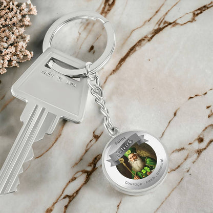 Saint Patrick - Affirmation Keychain For Courage Faith Renewal - More Than CharmsMore Than Charms