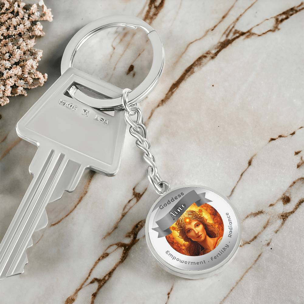 Goddess Aine - Affirmation Keychain For Empowerment Fertility Radiance - More Than CharmsMore Than Charms
