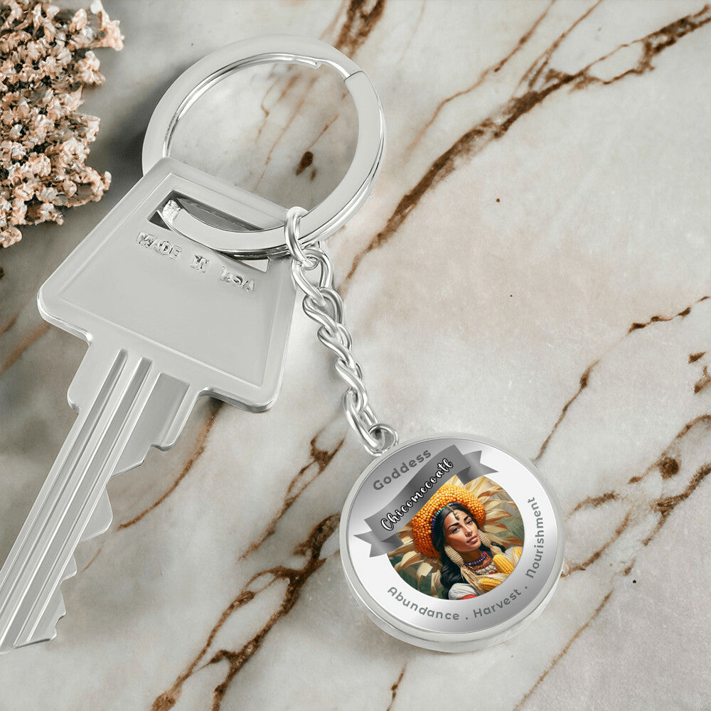 Goddess Chicomecoatl - Affirmation Keychain For Abundance Harvest NourishmentMore Than CharmsMore Than Charms