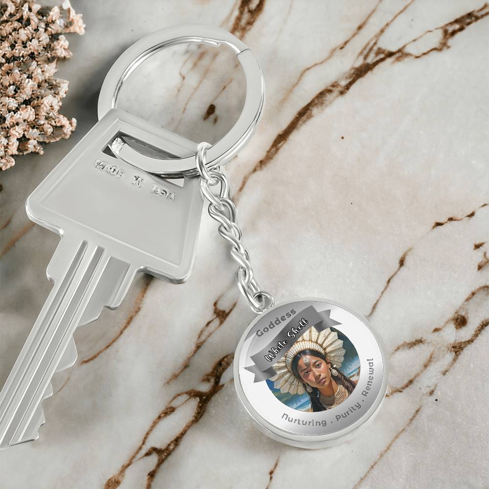 White Shell Woman - Affirmation Keychain For Nurturing Purity Renewal - More Than CharmsMore Than Charms