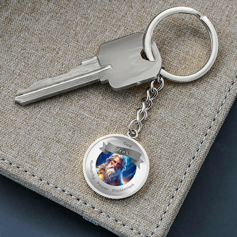 Zeus - Affirmation Keychain For Authority Power Protection - More Than CharmsMore Than Charms