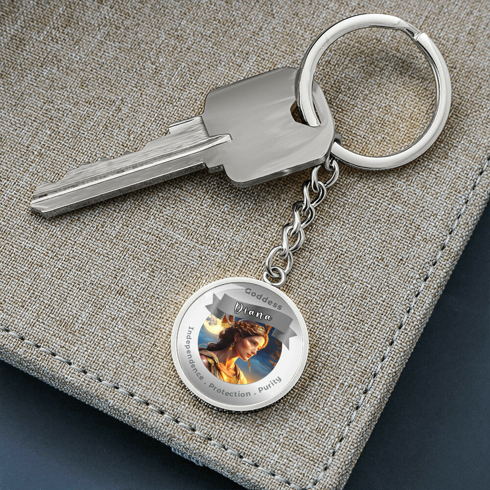 Goddess Diana - Affirmation Keychain For Independence Protection Purity- More Than CharmsMore Than Charms