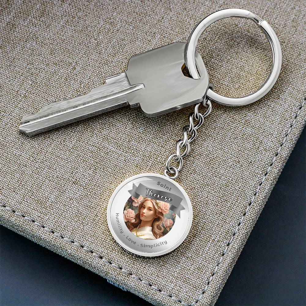 SaintThérèse - Affirmation Keychain For Humility Love Simplicity - More Than CharmsMore Than Charms