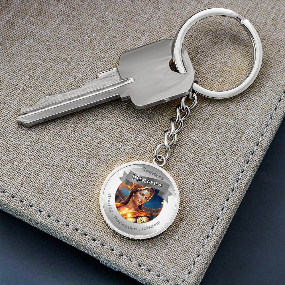 Minerva- Affirmation Keychain For Strategy Inspiration Wisdom - More Than CharmsMore Than Charms