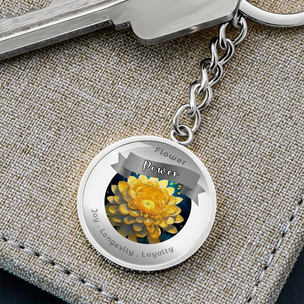 Chrysanthemum- Affirmation Keychain- More Than CharmsMore Than Charms