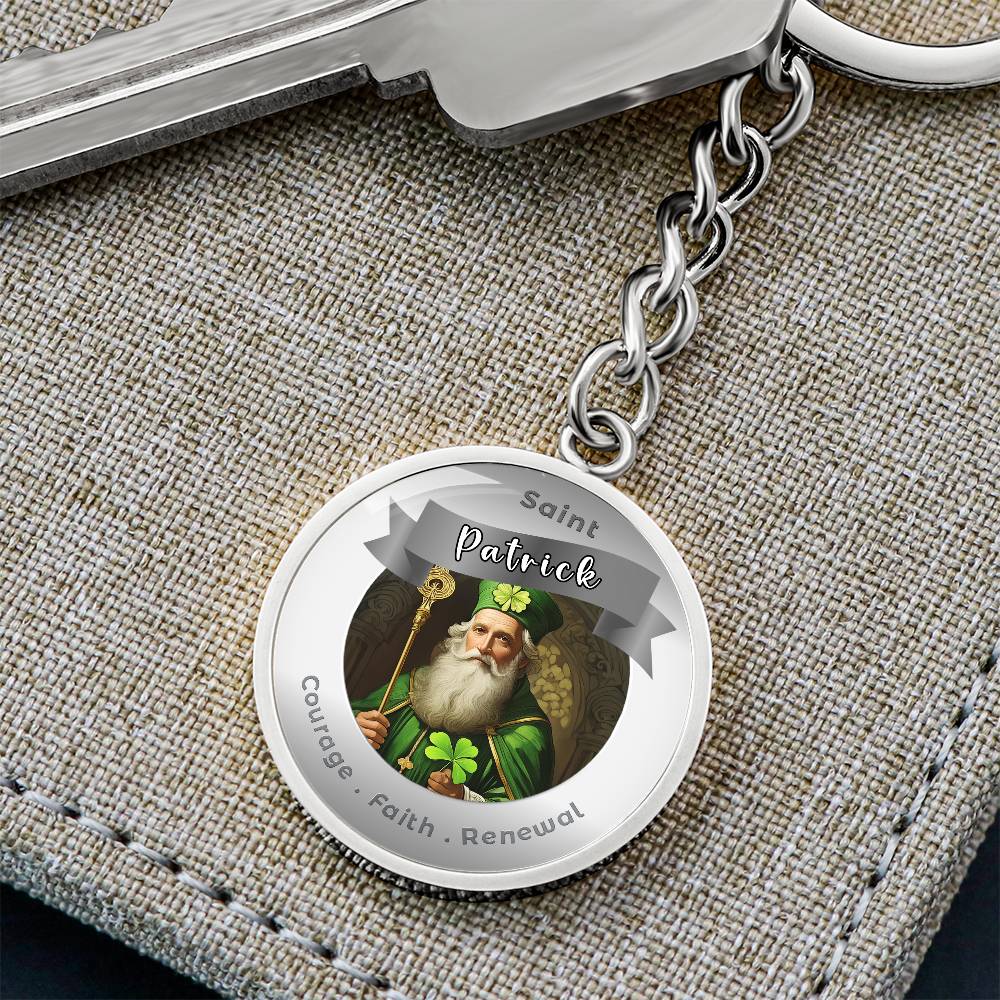 Saint Patrick - Affirmation Keychain For Courage Faith Renewal - More Than CharmsMore Than Charms