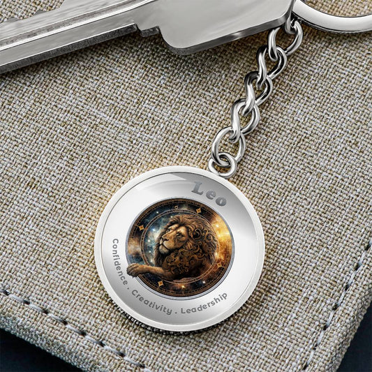 Leo - Charm Keychain - This Luxury Charm Keychain is more than just a keyring — it’s an empowering expression of your dreams, intentions, and personal energy.Featuring an original design with meaningful affirmations, symbols, or imagery, each charm is tho