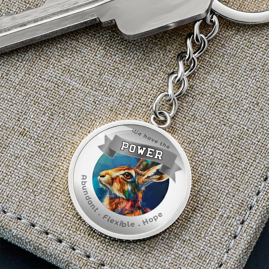 Rabbit Power Animal Charm Keychain - This Luxury Charm Keychain is more than just a keyring — it’s an empowering expression of your dreams, intentions, and personal energy.Featuring an original design with meaningful affirmations, symbols, or imagery, eac