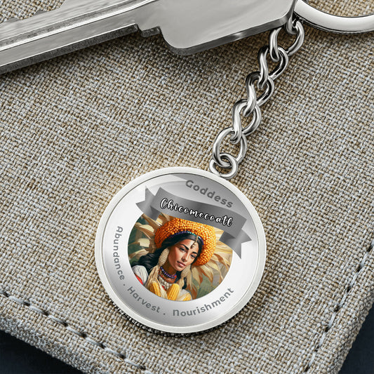 Goddess Chicomecoatl - Charm Keychain For Abundance Harvest Nourishment - This Luxury Charm Keychain is more than just a keyring — it’s an empowering expression of your dreams, intentions, and personal energy.Featuring an original design with meaningful a