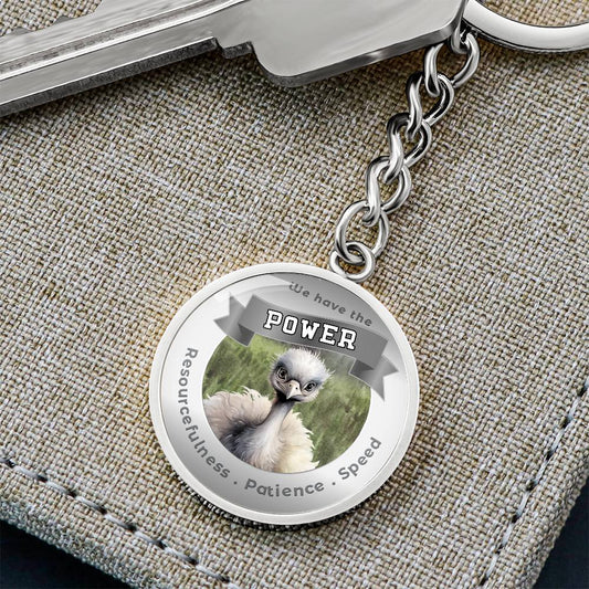 Ostrich - Power Animal Charm Keychain - This Luxury Charm Keychain is more than just a keyring — it’s an empowering expression of your dreams, intentions, and personal energy.Featuring an original design with meaningful affirmations, symbols, or imagery,
