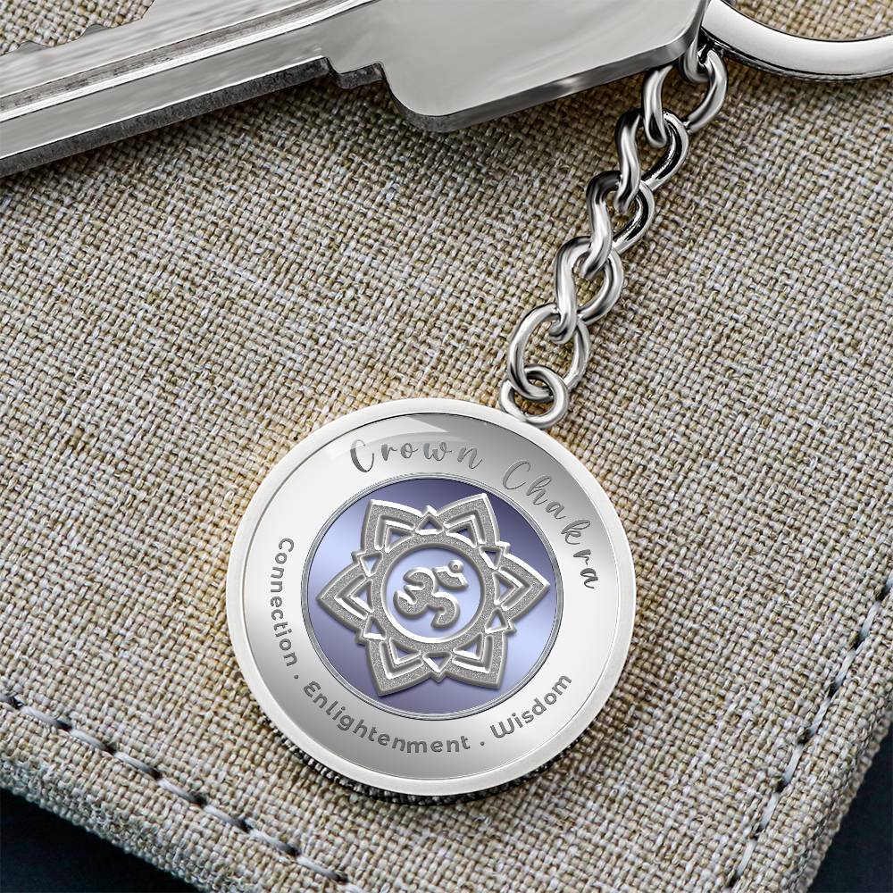 Crown Chakra - Connection Spiritual Enlightenment Divine Wisdom - Affirmation Keychain - More Than CharmsMore Than Charms