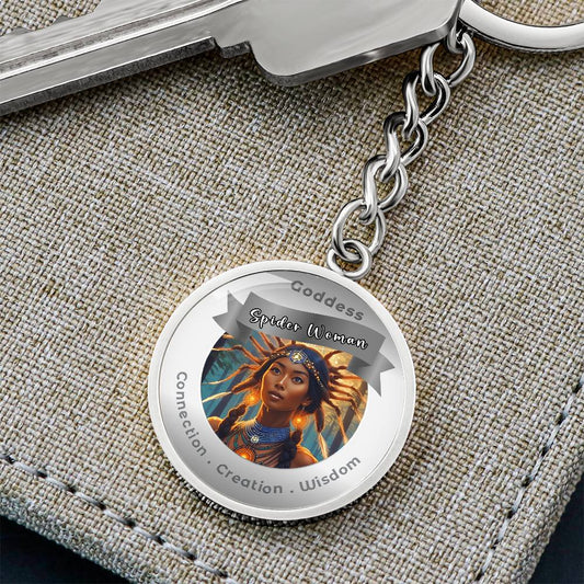Spider Woman - Charm Keychain For Connection Creation Vision - This Luxury Charm Keychain is more than just a keyring — it’s an empowering expression of your dreams, intentions, and personal energy.Featuring an original design with meaningful affirmations