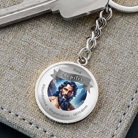 God Jupiter - Charm Keychain For Abundance Expansion Wisdom - This Luxury Charm Keychain is more than just a keyring — it’s an empowering expression of your dreams, intentions, and personal energy.Featuring an original design with meaningful affirmations,