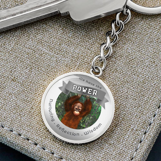 Orangutan - Power Animal Charm Keychain - This Luxury Charm Keychain is more than just a keyring — it’s an empowering expression of your dreams, intentions, and personal energy.Featuring an original design with meaningful affirmations, symbols, or imagery