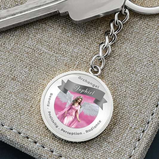 Archangel Jophiel - Affirmation Keychain For Beauty, Positivity, Perception & Radiance - More Than CharmsMore Than Charms