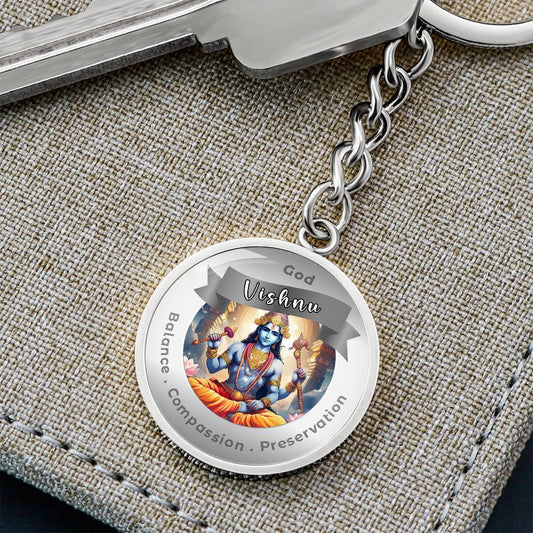 Vishnu - Charm Keychain For Balance Compassion Preservation - This Luxury Charm Keychain is more than just a keyring — it’s an empowering expression of your dreams, intentions, and personal energy.Featuring an original design with meaningful affirmations,