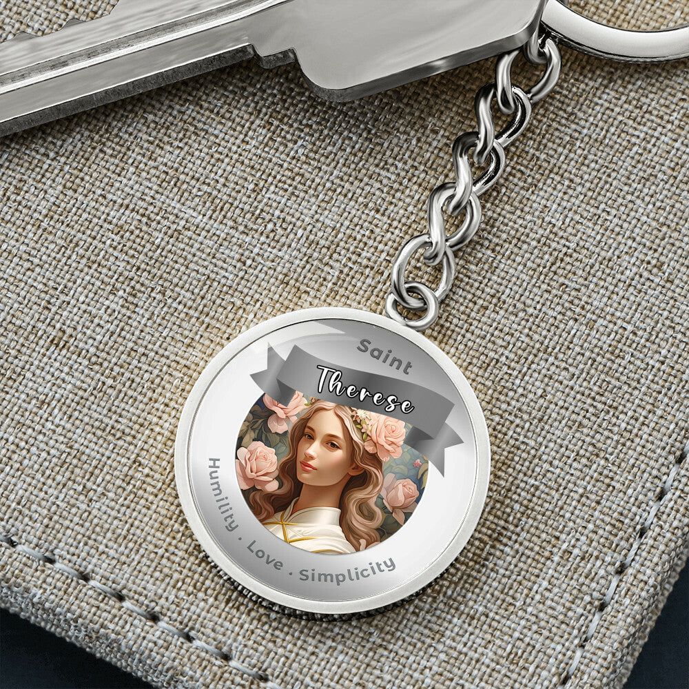 SaintThérèse - Affirmation Keychain For Humility Love Simplicity - More Than CharmsMore Than Charms