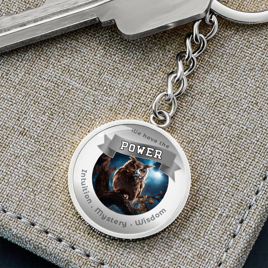 Owl Power Animal Charm Keychain - This Luxury Charm Keychain is more than just a keyring — it’s an empowering expression of your dreams, intentions, and personal energy.Featuring an original design with meaningful affirmations, symbols, or imagery, each c