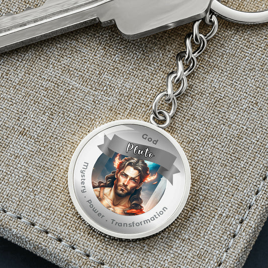 Pluto - Charm Keychain For Mystery Power Transformation - This Luxury Charm Keychain is more than just a keyring — it’s an empowering expression of your dreams, intentions, and personal energy.Featuring an original design with meaningful affirmations, sym