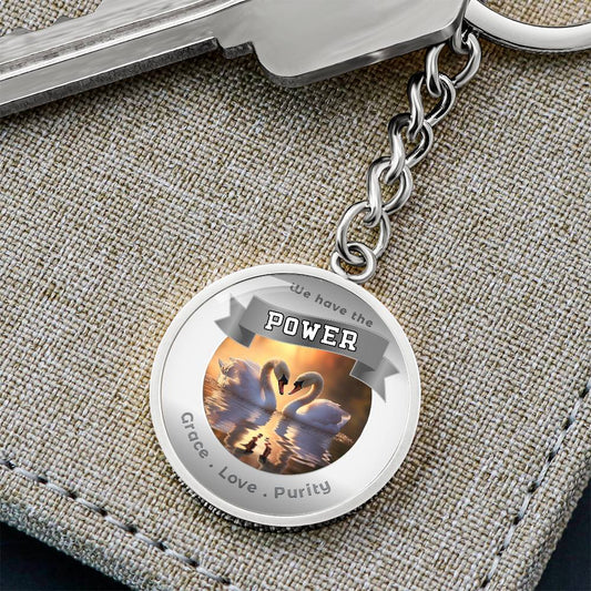 Swans - Power Animal Charm Keychain - This Luxury Charm Keychain is more than just a keyring — it’s an empowering expression of your dreams, intentions, and personal energy.Featuring an original design with meaningful affirmations, symbols, or imagery, ea