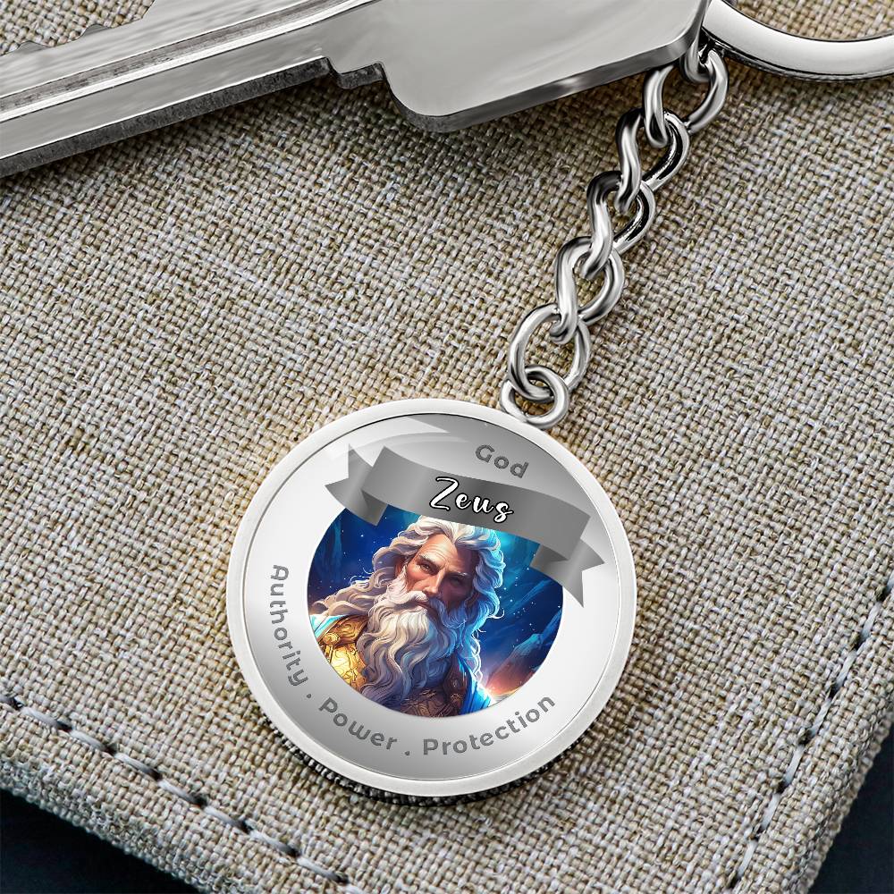 Zeus - Affirmation Keychain For Authority Power Protection - More Than CharmsMore Than Charms