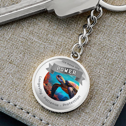 Turtle Power Animal Charm Keychain - This Luxury Charm Keychain is more than just a keyring — it’s an empowering expression of your dreams, intentions, and personal energy.Featuring an original design with meaningful affirmations, symbols, or imagery, eac