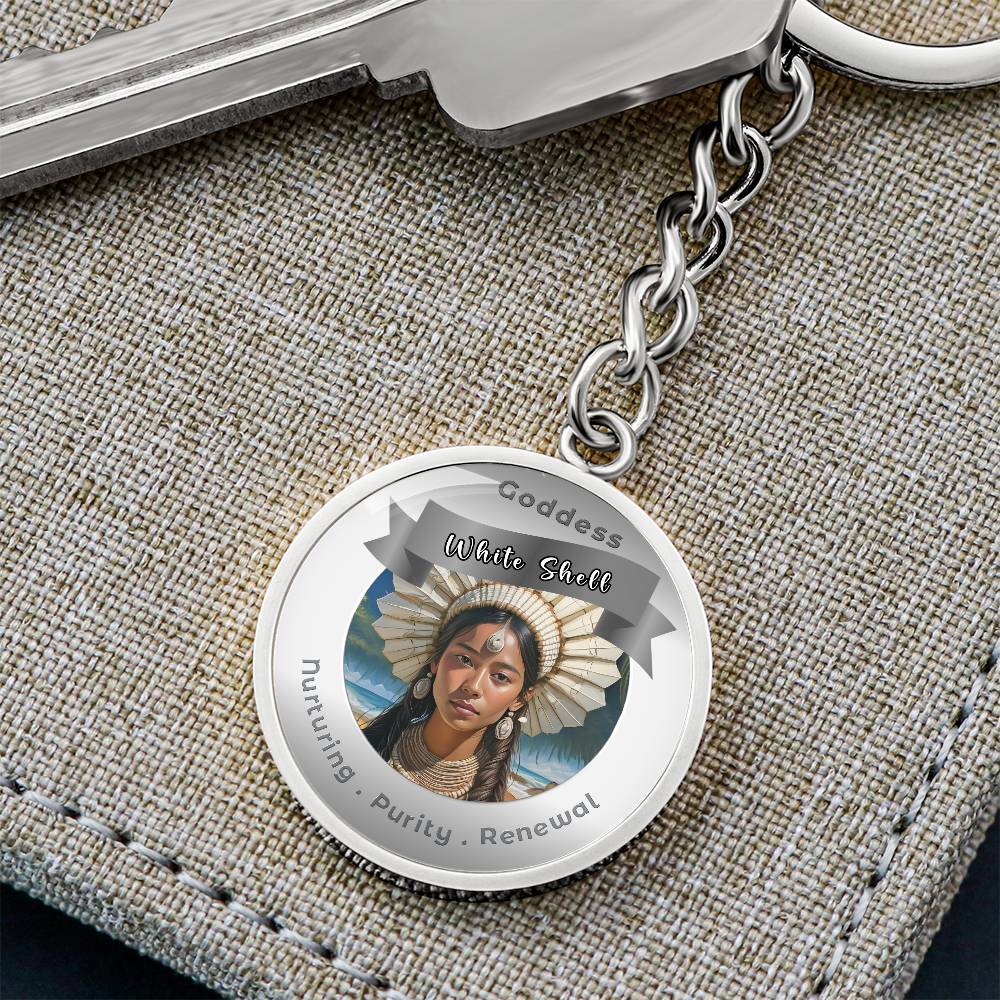 White Shell Woman - Affirmation Keychain For Nurturing Purity Renewal - More Than CharmsMore Than Charms