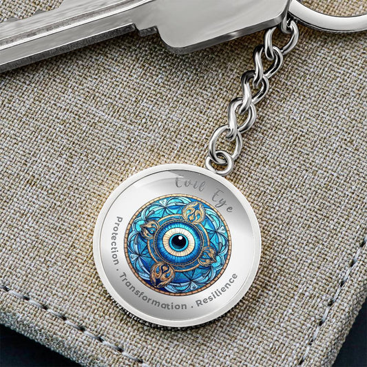 Evil Eye - Charm Keychain - This Luxury Charm Keychain is more than just a keyring — it’s an empowering expression of your dreams, intentions, and personal energy.Featuring an original design with meaningful affirmations, symbols, or imagery, each charm i