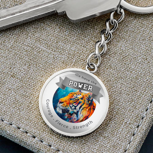 Tiger 2 - Power Animal Charm Keychain - This Luxury Charm Keychain is more than just a keyring — it’s an empowering expression of your dreams, intentions, and personal energy.Featuring an original design with meaningful affirmations, symbols, or imagery,