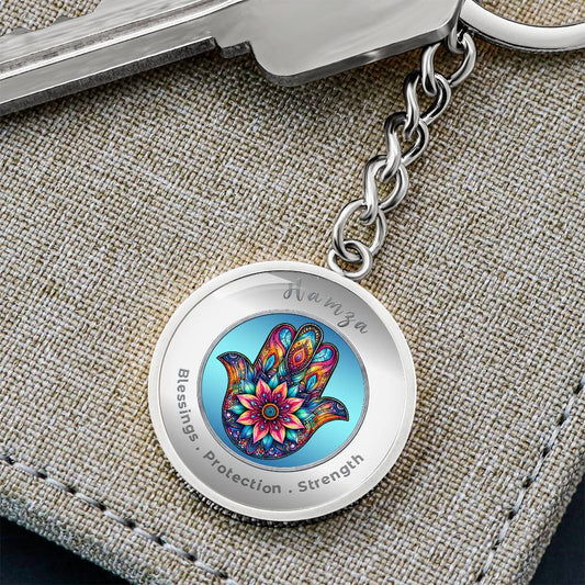 Hamza - Charm Keychain - This Luxury Charm Keychain is more than just a keyring — it’s an empowering expression of your dreams, intentions, and personal energy.Featuring an original design with meaningful affirmations, symbols, or imagery, each charm is t