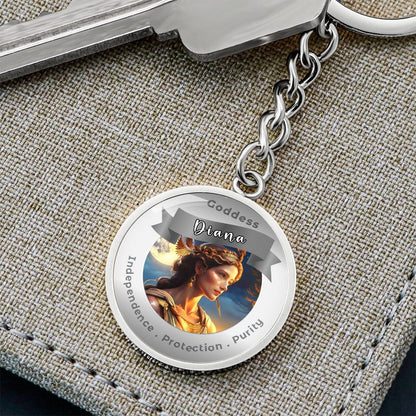 Goddess Diana - Affirmation Keychain For Independence Protection Purity- More Than CharmsMore Than Charms