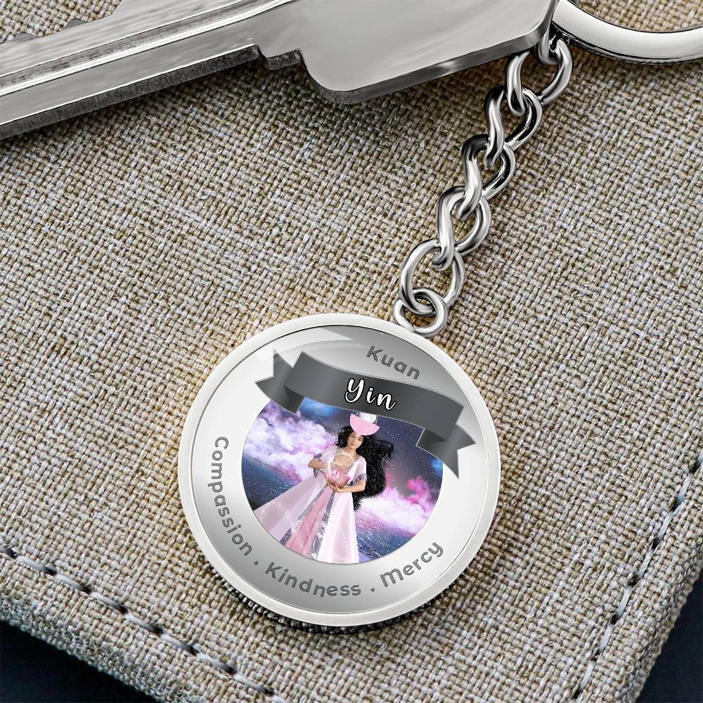 Kuan Yin - Affirmation Keychain For Compassion, Kindness & Mercy - More Than CharmsMore Than Charms