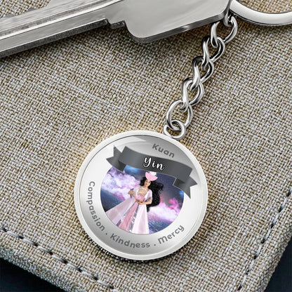 Kuan Yin - Affirmation Keychain For Compassion, Kindness & Mercy - More Than CharmsMore Than Charms