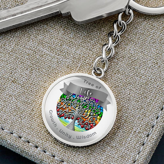 Tree of Life Charm Keychain - Growth, Unity & Wisdom - This Luxury Charm Keychain is more than just a keyring — it’s an empowering expression of your dreams, intentions, and personal energy.Featuring an original design with meaningful affirmations, symbol