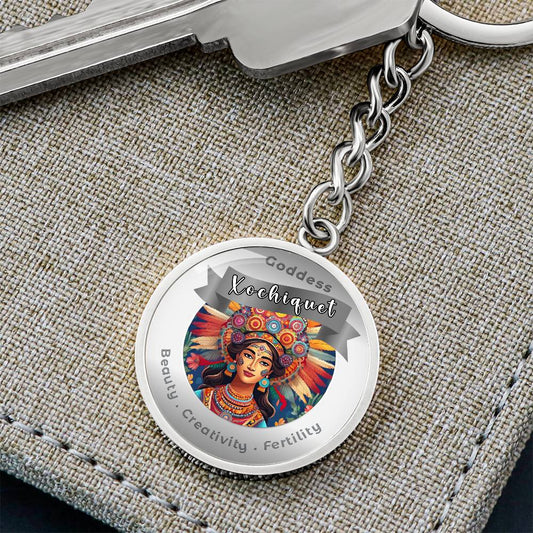 Xochiquetzal - Charm Keychain For Beauty Creativity Fertility - This Luxury Charm Keychain is more than just a keyring — it’s an empowering expression of your dreams, intentions, and personal energy.Featuring an original design with meaningful affirmation
