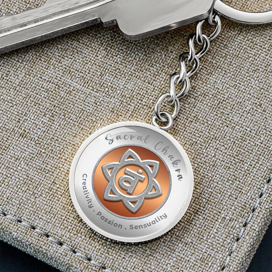 Sacral Chakra - Creativity Passion Sensuality - Charm Keychain - This Luxury Charm Keychain is more than just a keyring — it’s an empowering expression of your dreams, intentions, and personal energy.Featuring an original design with meaningful affirmatio