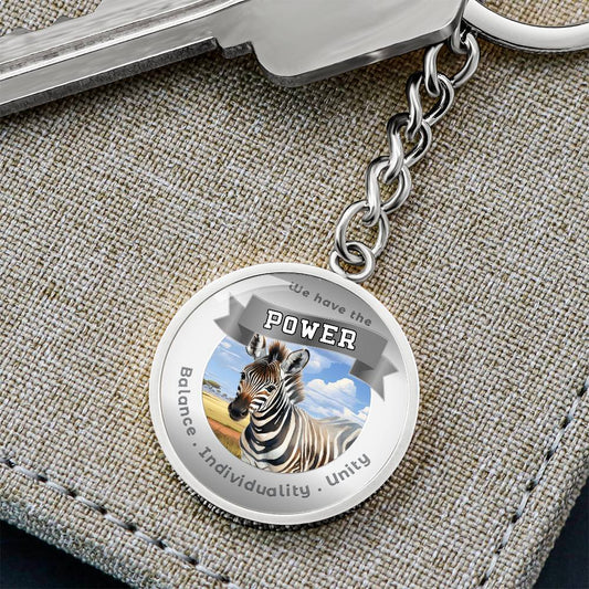 Zebra - Power Animal Charm Keychain - This Luxury Charm Keychain is more than just a keyring — it’s an empowering expression of your dreams, intentions, and personal energy.Featuring an original design with meaningful affirmations, symbols, or imagery, ea