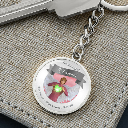 Archangel Chamuel - Affirmation Keychain For Tolerance, Discovery & Peace - More Than CharmsMore Than Charms