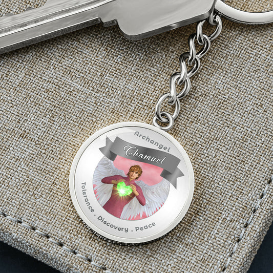 Archangel Chamuel - Affirmation Keychain For Tolerance, Discovery & Peace - More Than CharmsMore Than Charms