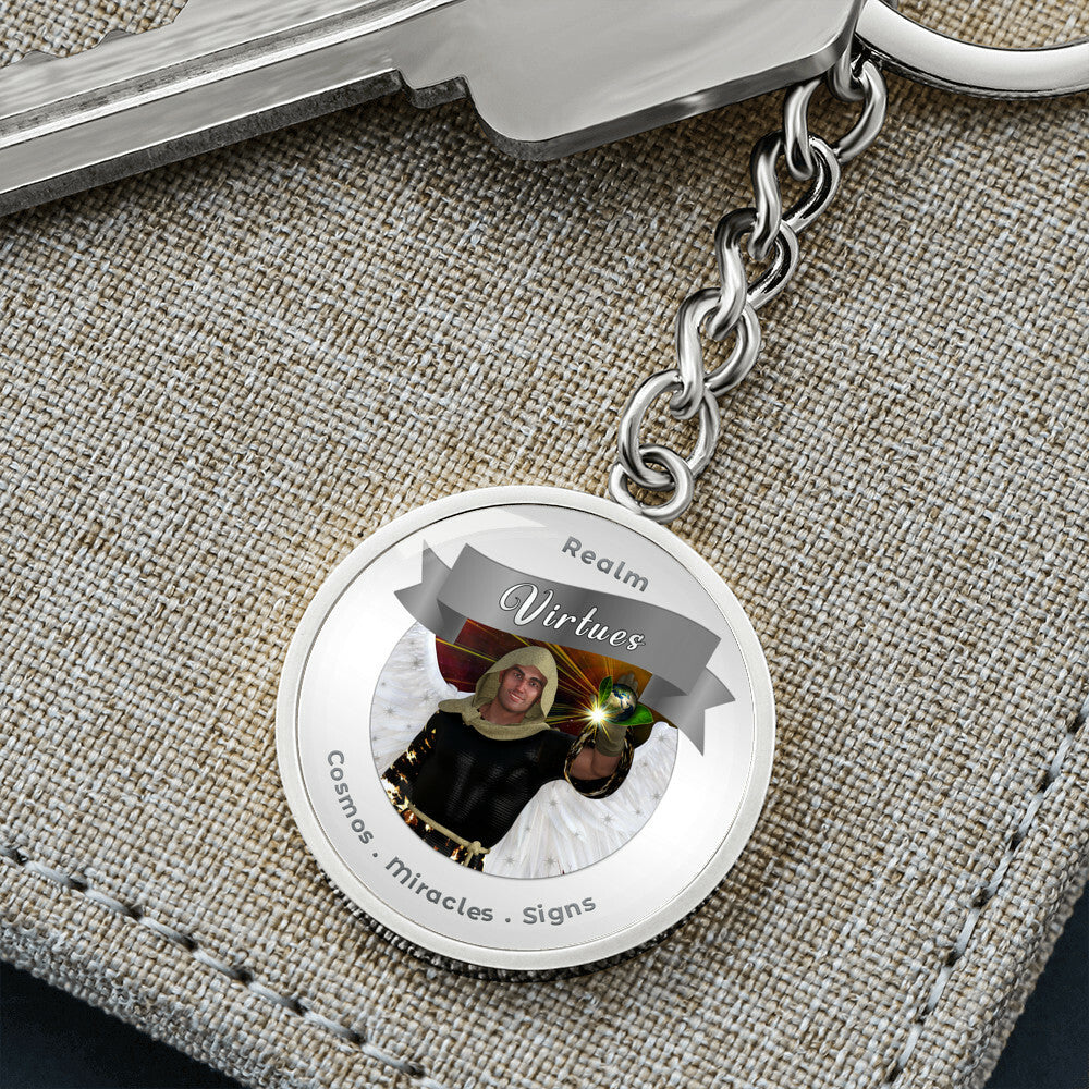 Virtues - Angelic Realm Affirmation Keychain For Signs, Miracles & Cosmos- More Than CharmsMore Than Charms