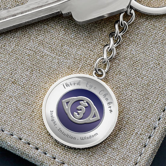 Third Eye Chakra - Intuition Insight Wisdom - Charm Keychain - This Luxury Charm Keychain is more than just a keyring — it’s an empowering expression of your dreams, intentions, and personal energy.Featuring an original design with meaningful affirmations