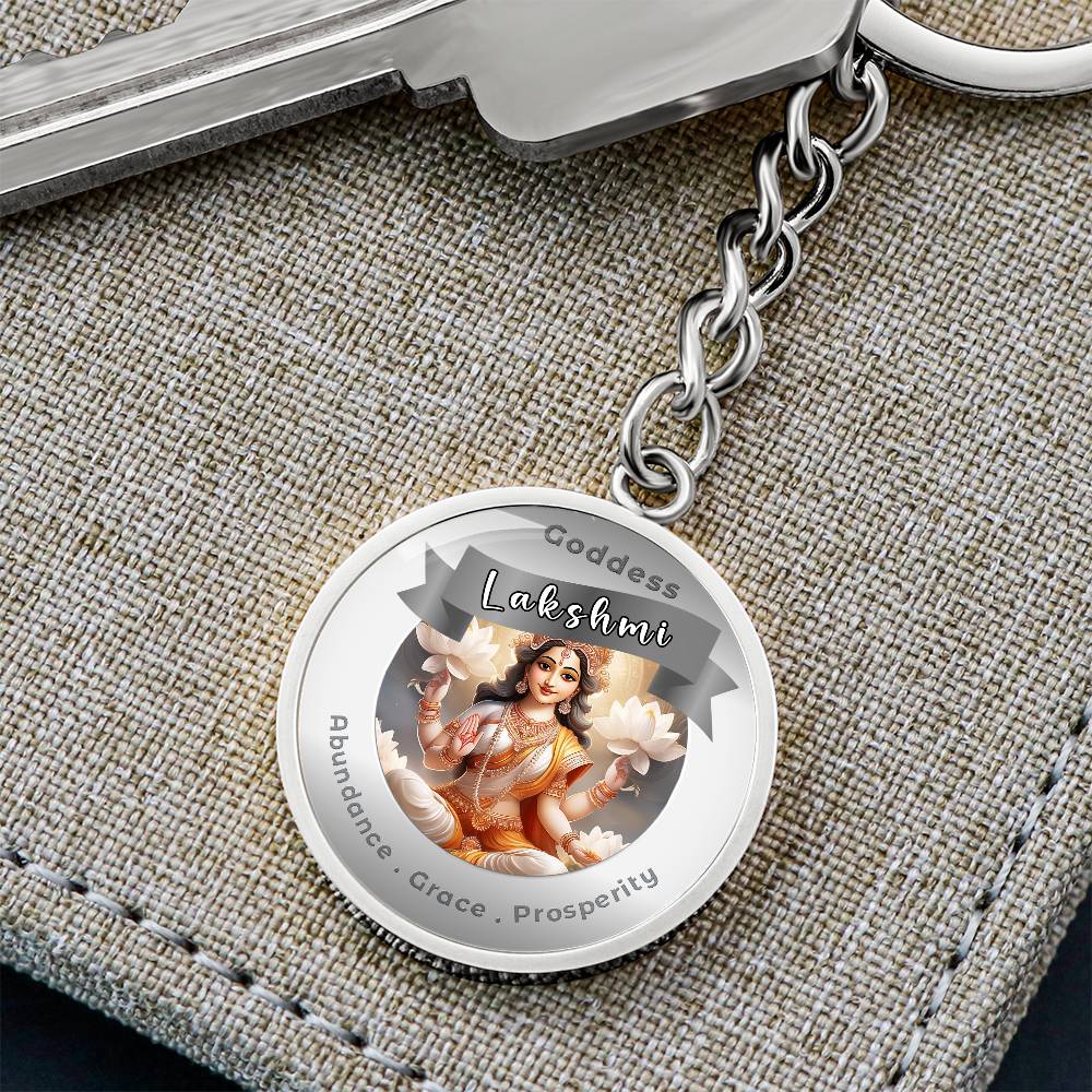 Goddess Lakshmi - Affirmation Keychain For Abundance Grace Prosperity- More Than CharmsMore Than Charms
