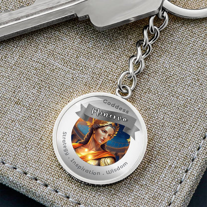 Minerva- Affirmation Keychain For Strategy Inspiration Wisdom - More Than CharmsMore Than Charms