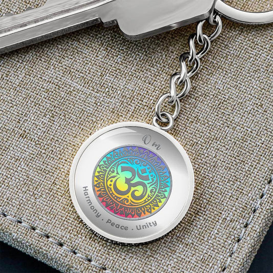 Om - Charm Keychain - This Luxury Charm Keychain is more than just a keyring — it’s an empowering expression of your dreams, intentions, and personal energy.Featuring an original design with meaningful affirmations, symbols, or imagery, each charm is thou