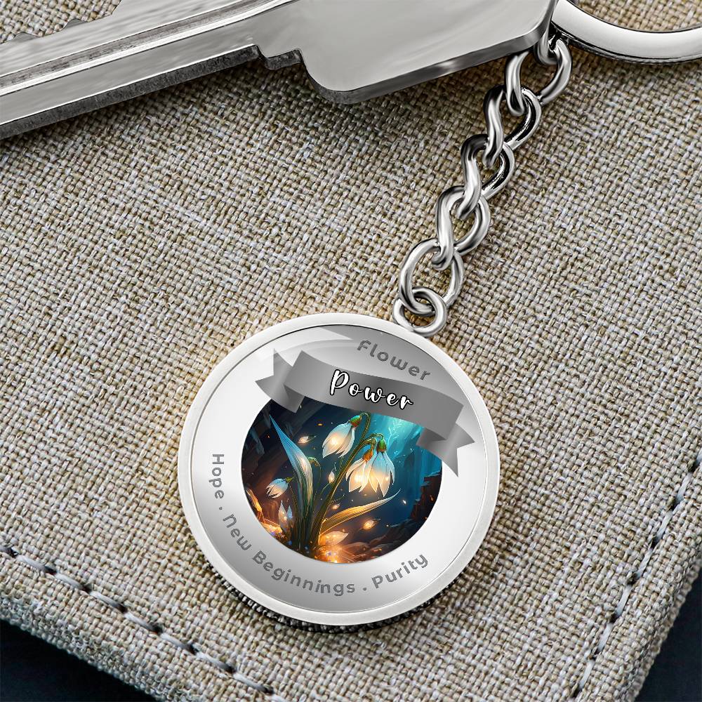 Snowdrop - Affirmation Keychain For Hope New Beginnings Purity - More Than CharmsMore Than Charms