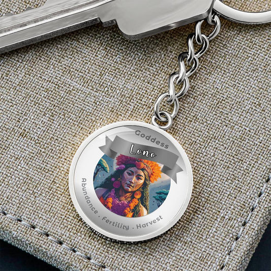 Goddess Lono - Charm Keychain For Abundance Fertility Harvest - This Luxury Charm Keychain is more than just a keyring — it’s an empowering expression of your dreams, intentions, and personal energy.Featuring an original design with meaningful affirmation